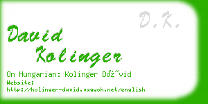 david kolinger business card